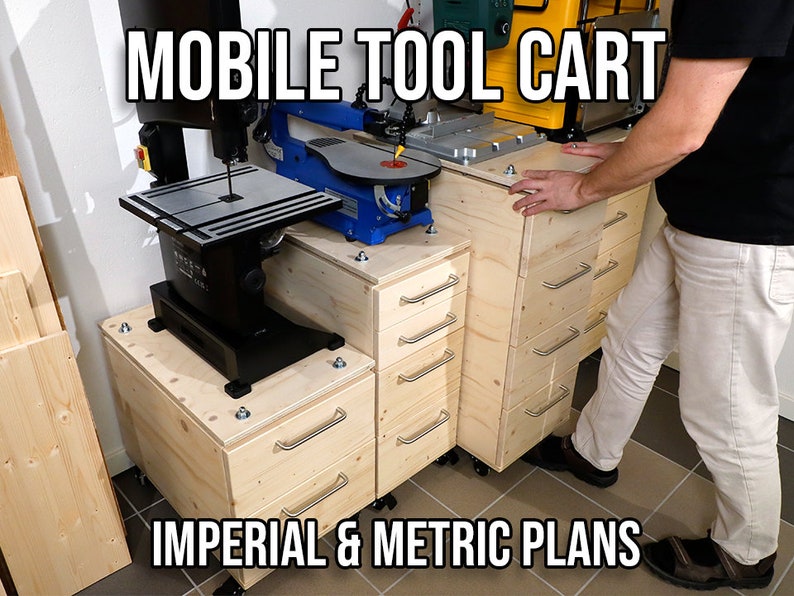 Chariot à outils mobile convient à TOUTES les machines Armoire à roulettes avec tiroirs Plans en unités impériales et métriques image 1