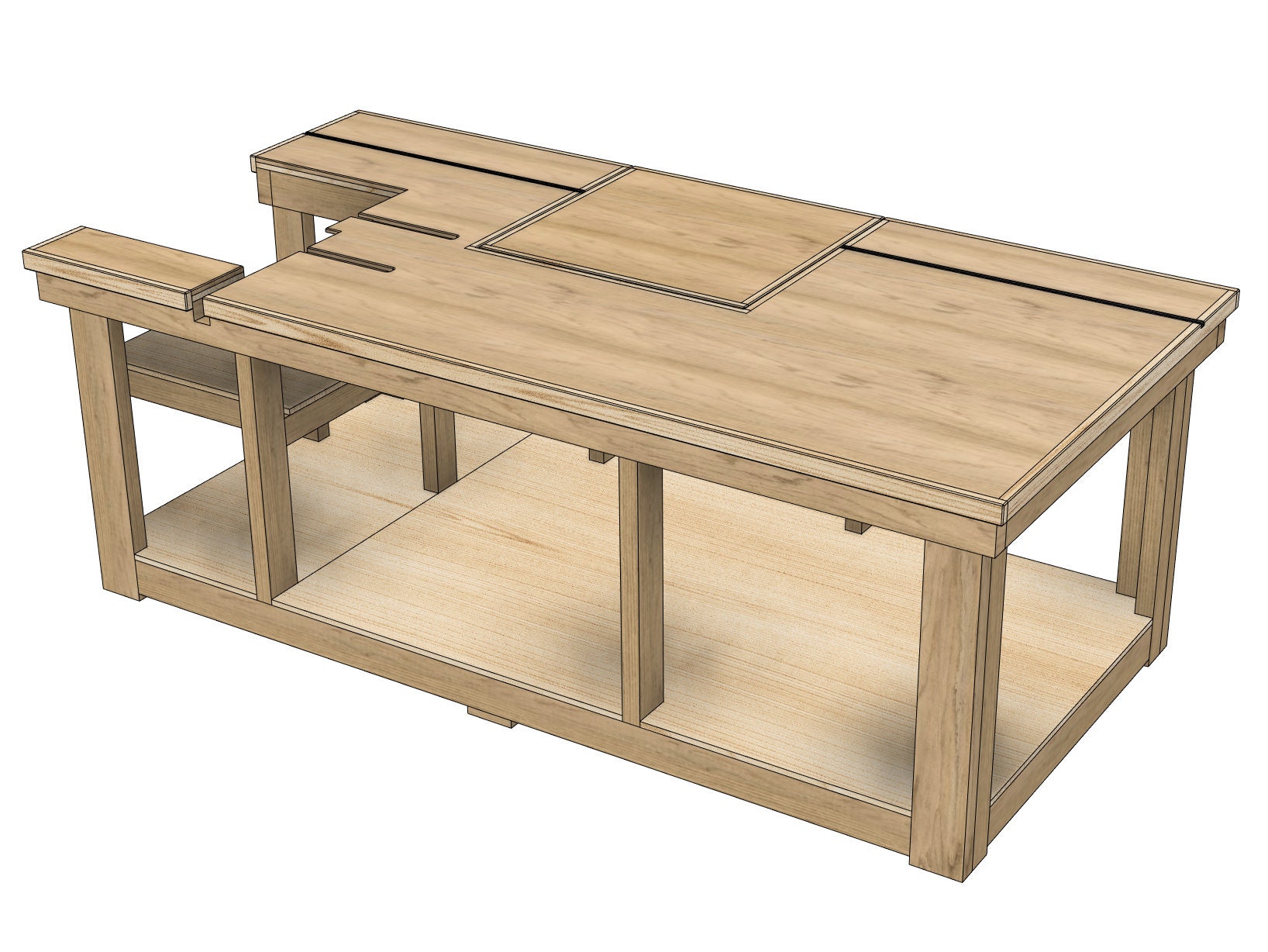 Workbench Plans With Flip Top Miter Saw & Table Saw Station – Video ...