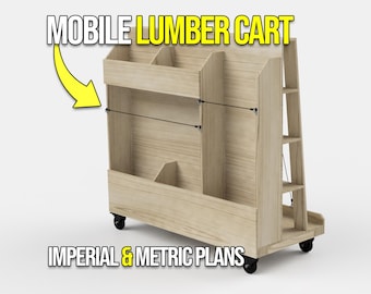 Lumber Cart Plans Mobile Wood Storage – Workshop Organizer for Boards and Sheet Goods DIY