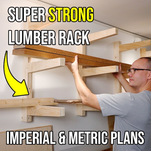 Customizable Wall-mounted Lumber Rack plans - Hang your lumber on the wall!