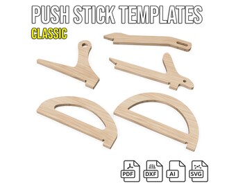 Push Stick Templates 5 Pack – Classic CNC SVG DXF Printable A4