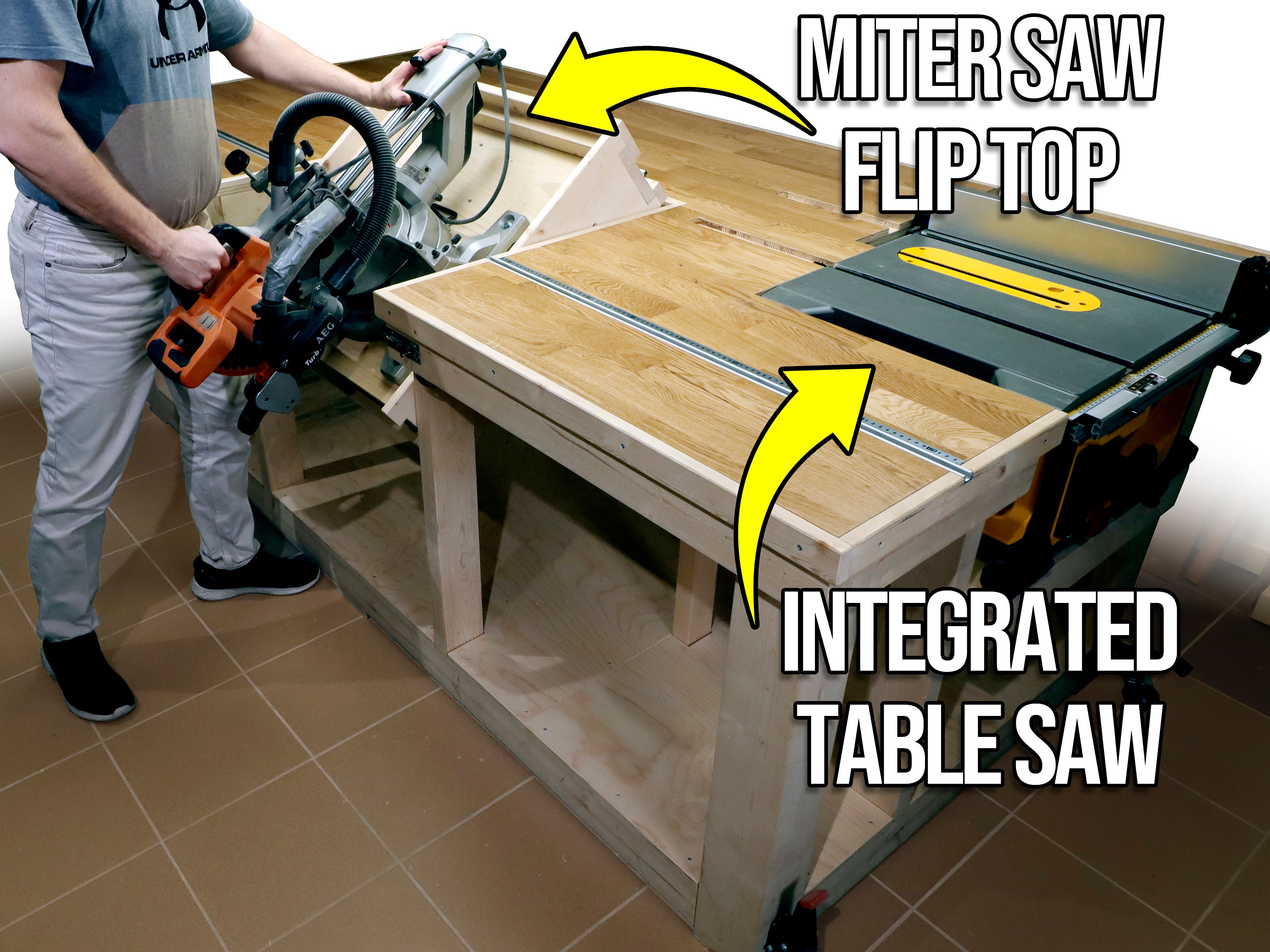 Miter Saw Fliptop Workbench With a Table Saw Plans Etsy UK