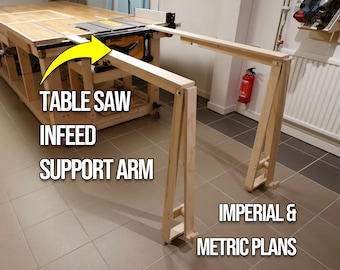 Bras de support d'alimentation pour scie à format | Plans en unités impériales et métriques