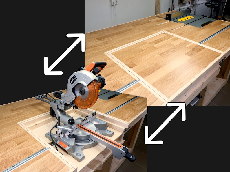 Miter Saw Fliptop Workbench With a Table Saw Plans Etsy