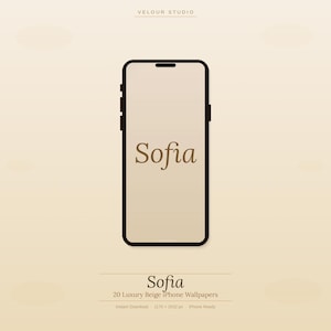 Sofia iPhone Wallpaper Bundle, Beige Name Wallpaper, Luxury Aesthetic Pack, Script Name Wallpaper Digital Download