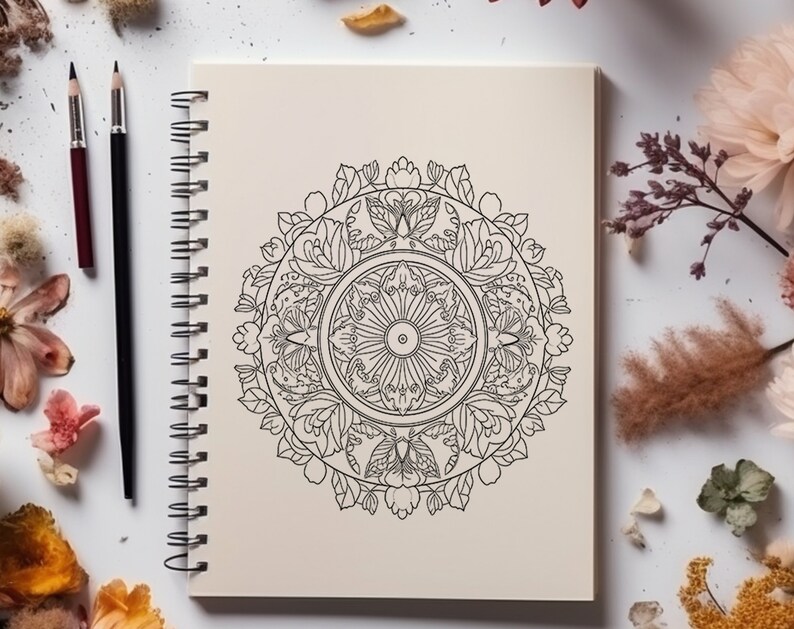 Flower Mandalas Coloring Pages for Adults Bundle of 75 - Etsy