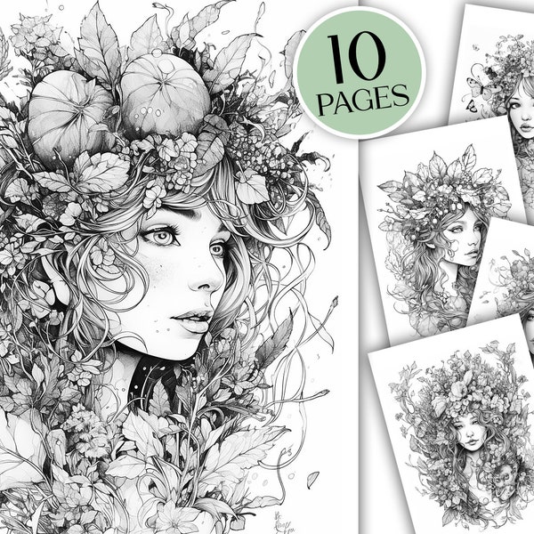 10 Forest Princess Coloring Pages for Adults - Enter a World of Enchantment - coloring book - MagicMandalaStudio