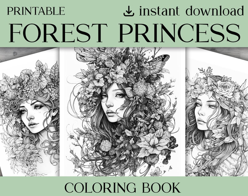 10 Forest Princess Coloring Pages for Adults - Enter a World of ...