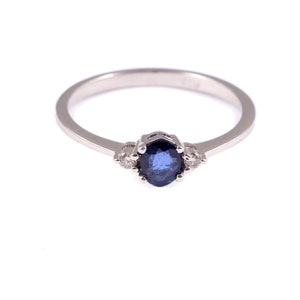Natural Blue SAPPHIRE & DIAMONDS Silver 925 Ring | AAA+++Top Quality Sapphire, Diamonds | Solid 925 Silver Ring | Hand Crafted Silver Ring.