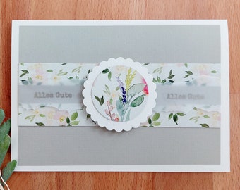 Delicate, floral greeting card - various colors