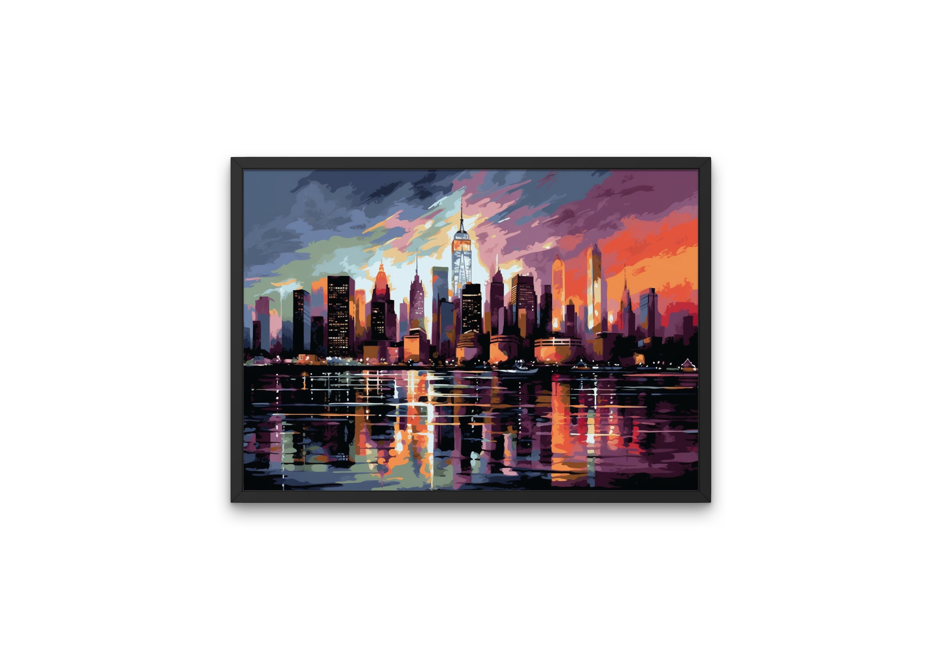 New York City Skyline Sunset Digital Art Instant Download Cityscape ...