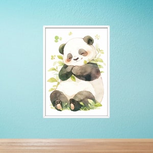 Lindo y colorido arte de la pared del cuarto de niños pintura cartel enmarcado Panda bebé cuarto de niños regalo decoración de la pared de la habitación de los niños impresiones de animales para las habitaciones de los niños