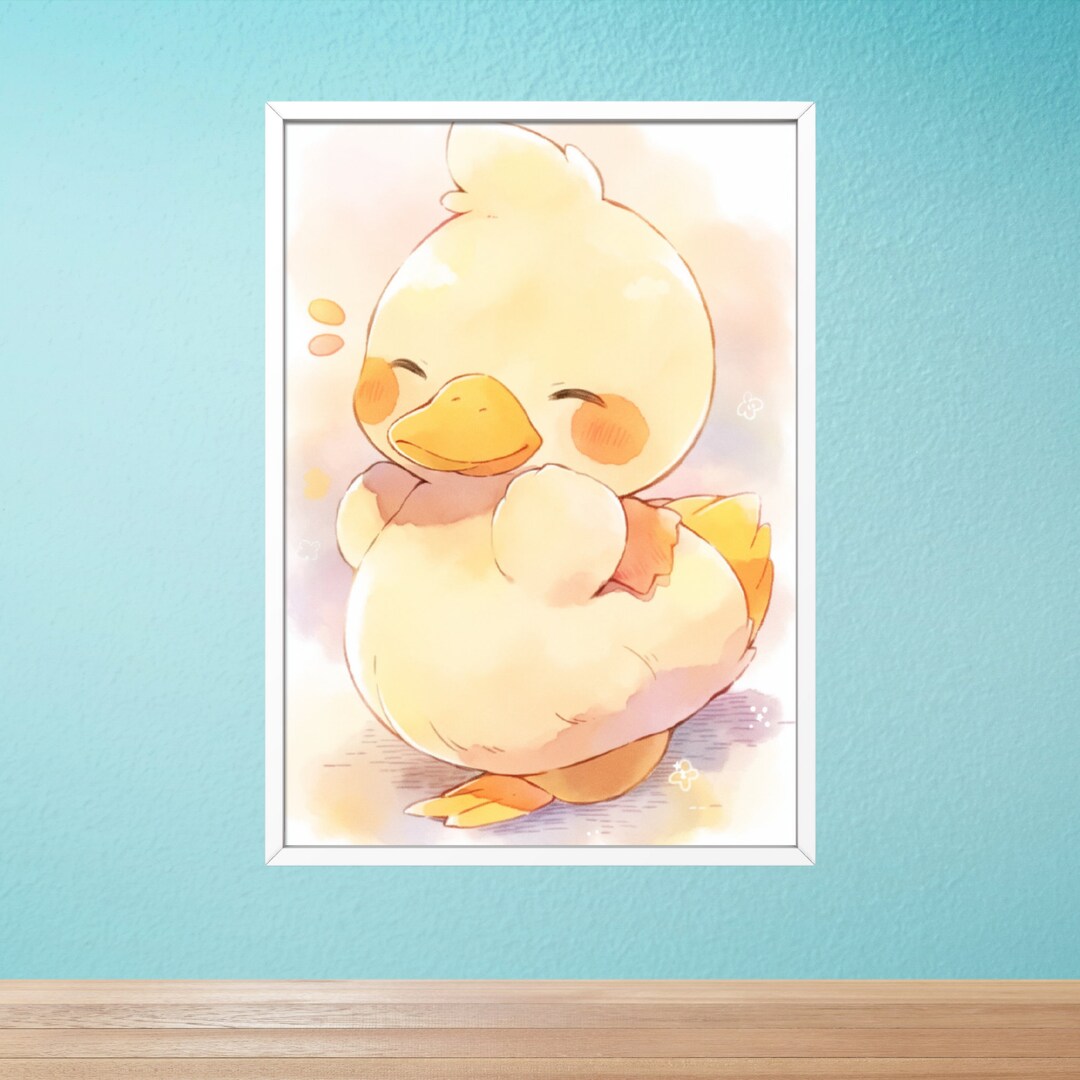 Cute and Colorful Nursery Wall Art Painting Framed Poster Duck Baby ...