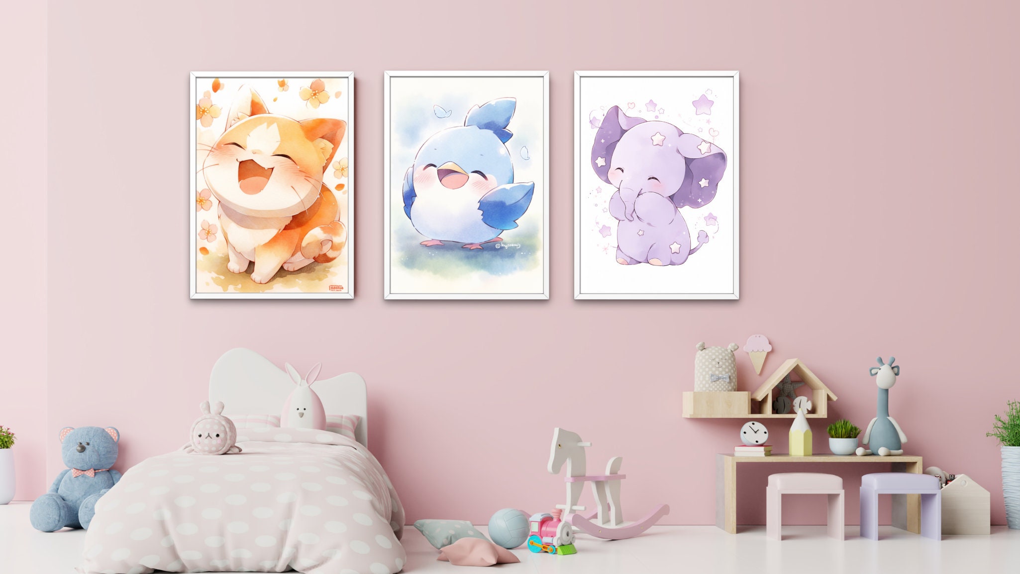 Cute and Colorful Nursery Gallery Wall Art Set of 8 Kids Room Wall ...
