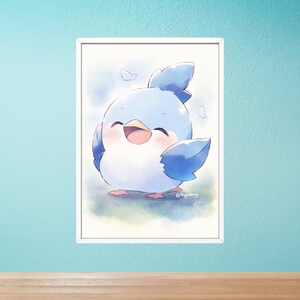 Lindo y colorido arte de la pared del cuarto de niños pintura cartel enmarcado pájaro bebé cuarto de niños regalo decoración de la pared de la habitación de los niños impresiones de animales para las habitaciones de los niños