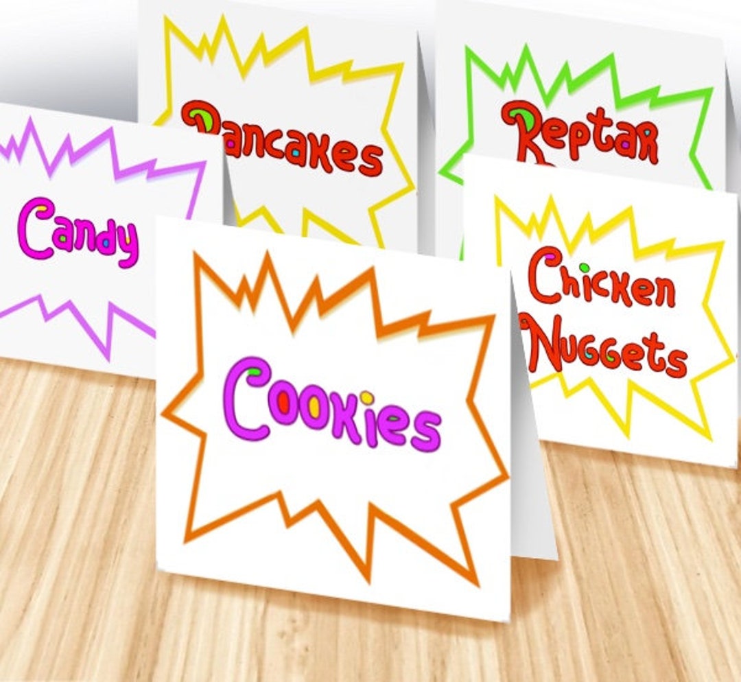 Buy Rugrats 90’s Themed Food Labels, Printable Download, PDF. Online in ...