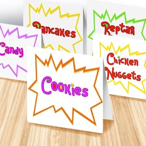 Rugrats 90’s themed food labels, printable download, PDF.