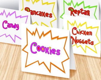 Rugrats 90’s themed food labels, printable download, PDF.