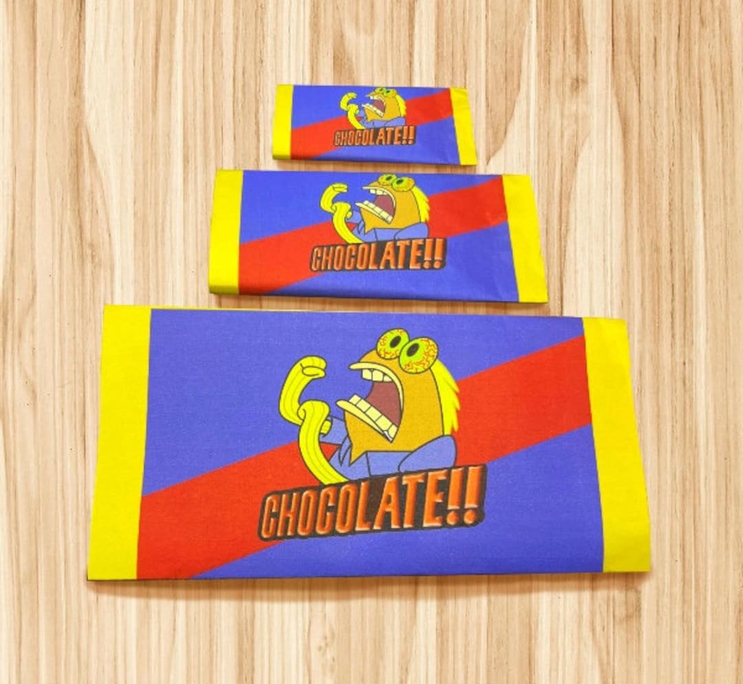 Spongebob Chocolate Bar Printable Wrapper Label Etsy