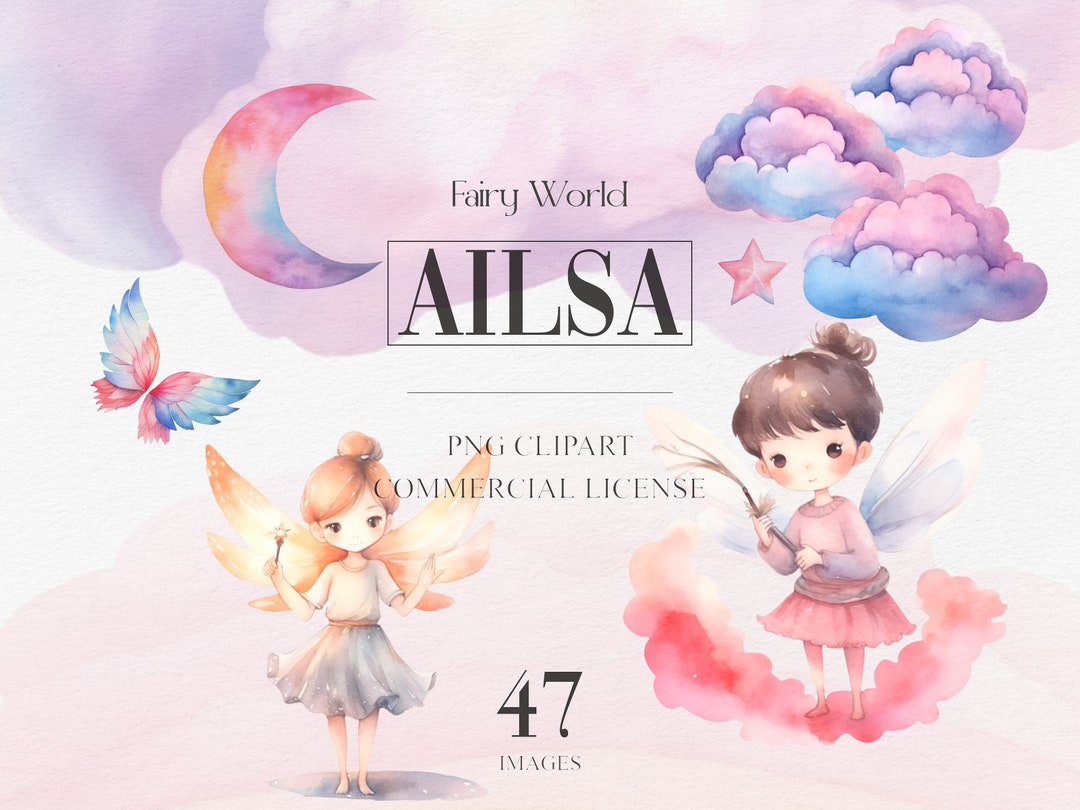 Cute Fairy Watercolor Clipart Magic Fairies Enchanted Forest Cute ...