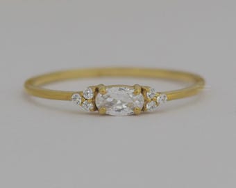 1.00 Oval Cut Moissanite ring, 14k gold Dainty Stacking Ring for women, Promise Ring 14K Gold Ring gift for her, wedding ring oval cut ring