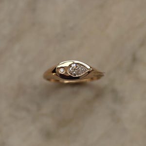 Handgemachte 14k Gold Moissanit Siegelring