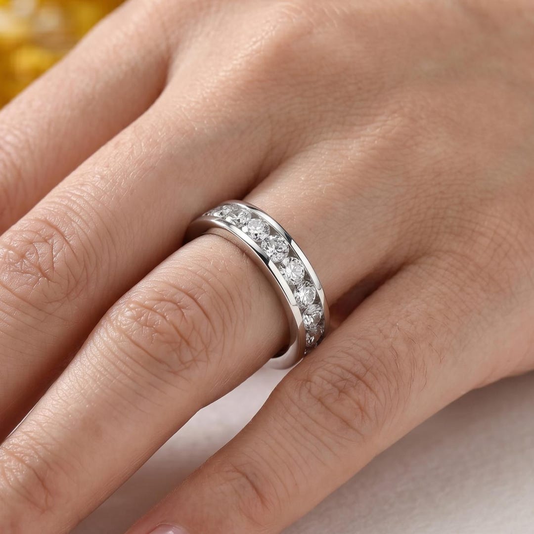 Channel Set Eternity Band 14k Gold Channel Set Full Eternity Diamond ...