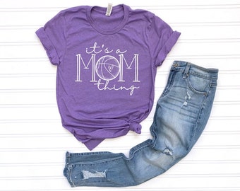 It's a Mom Thing, Basketball, Basketball Mom, Basketball Heart, Women's Bella Canvas Jersey Short Sleeve Tee