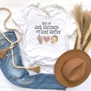 Runs on Jack Hartmann & Iced Coffee ,Teacher Tee, Retro Design, Mom T-shirt, Bella Canvas