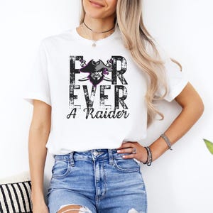 Forever A Raider, Rustic Letters, Raider Shirt, Plus Size, Women&#39;s Bella Canvas Jersey Short Sleeve Tee