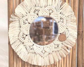 Makramee Spiegel „Mandala“