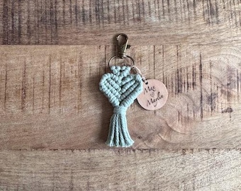 Heart-shaped keychain with name