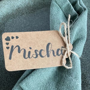 Kraftpapier Namensanhänger „Handlettering“