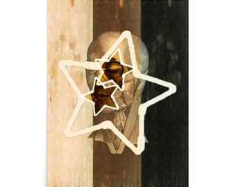Impressão de Estrela Celestial, Arte Astronômica Vintage, Decoração Dark Academia