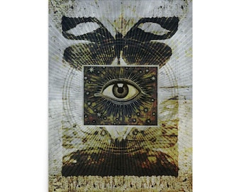 Impressão artística "Despertar" – Borboleta Gótica, Pôster Místico do Olho Que Tudo Vê