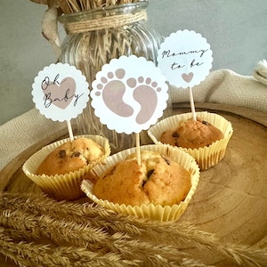 Oh Baby - Cupcaketopper - Caketopper - Muffins - Babyparty - Babyshower - Deko - Boy - Girl - Genderparty - Mommy - Babyfüße - Kuchen