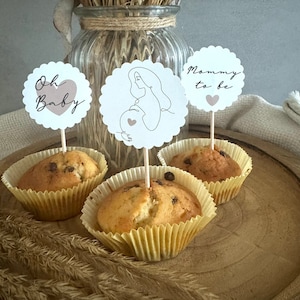 Oh Baby - Cupcake - Topper - Muffins - Babyparty - Babyshower - Deko - Boy - Girl - Genderparty - Mommy - Schwangerschaft - Kuchen - Boho