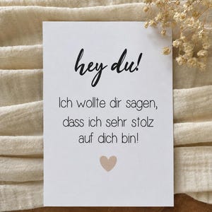 Karte bestandene Prüfung Abschluss neuer Job Neuanfang Mutmach-Karte „Ich bin stolz auf dich“ Aufmunterung und liebevolle Botschaft