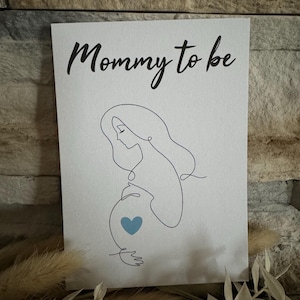 Karte Mommy to be Babyparty Genderparty Gender Reveal Geburt Glückwunsch Baby zu dritt zu viert Boho beige Mama Papa Eltern its a Boy Gir