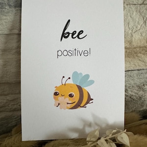 Karte Mut machen Motivation Prüfung Abschluss neuer Job Neuanfang positiv bleiben Freundschaft Liebe bessere Hälfte Biene ich glaub an dich