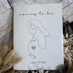 Mutterpasshülle personalisiert schlicht mit Name Liebe im Bauch Große Dinge klitzeklein minimalistisch oneline Mommy to be Geschenk Hülle