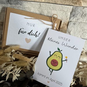 Schwangerschaft verkünden Geschenk Schachtel Karte kleines Wunder Avocado du wirst Papa Opa Oma Onkel Tante Geschenkverpackung für dich