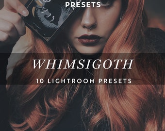 10 WHIMSIGOTH Lightroom Presets Dark Coquette Witchy Goth Grunge Moody Matte Dark Aeshtetic Preset Dark Feminine Fantasy preset lightroom