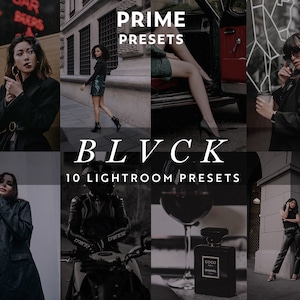 10 BLACK Lightroom mobile & desktop Presets, Dark Aesthetic Influencer Presets, Spooky Blogger Presets,  BLVCK, Dark Mood Filter