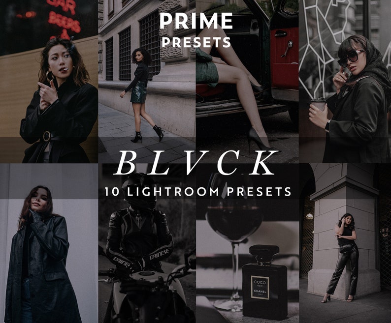 10 BLACK Lightroom Mobile & Desktop Presets, Dark Aesthetic Influencer ...