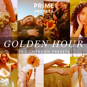 10 GOLDEN Hour LIGHTROOM PRESETS Mobile Presets Warm Presets Sunset Presets Instagram Filter Aesthetic Wedding Filter Best Presets Desktop