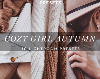 10 paramètres prédéfinis COSY GIRL Lightroom Portrait prédéfini prédéfinis esthétiques rustiques d'automne chaleureux et terreux Filtre Instagram vsco automne Vibes d'automne