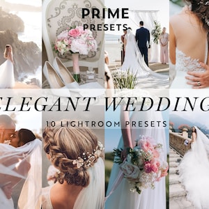10 Elegant Wedding Lightroom Desktop & Mobile Presets, Bright Elegant Wedding Presets, Couple Love Preset, Light airy Preset