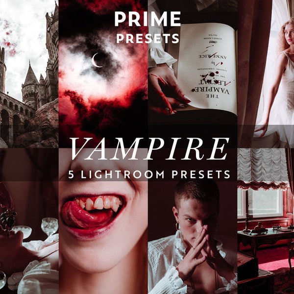 5 Vampire Lightroom Presets Dark Aesthetic Presets Spooky Filter Goth Presets Dark Feminine Gothic Instagram Filter Witchy Presets 90s Goth