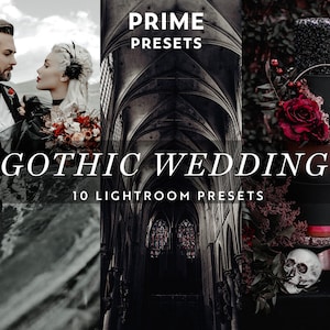 10 Gothic Wedding Lightroom Presets, Moody Presets, Dark Aesthetic Presets, Gothic Instagram Filters, Dark Mood Filter, Gothic Filter